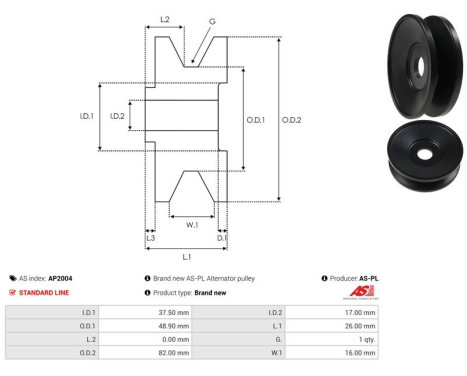 Belt pulley, alternator, Image 3