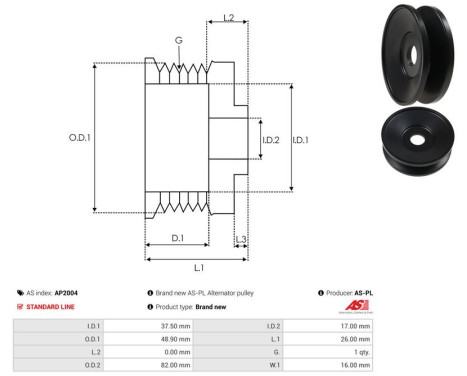 Belt pulley, alternator, Image 4