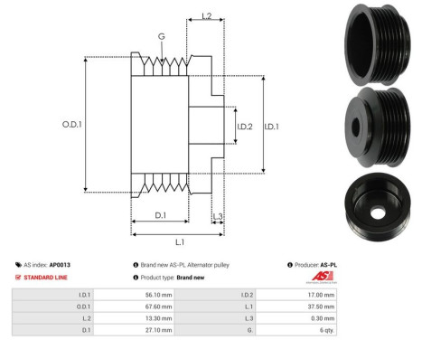 Belt pulley, alternator, Image 4