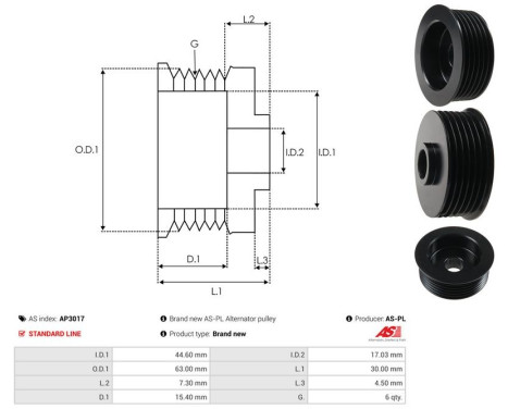 Belt pulley, alternator, Image 4