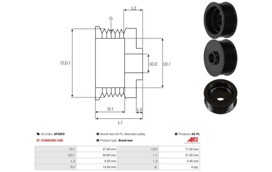 Belt pulley, alternator, Image 4