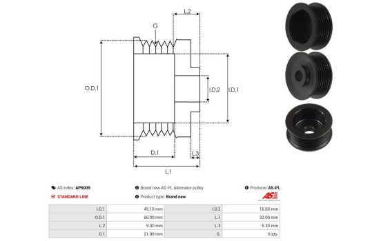 Belt pulley, alternator, Image 4
