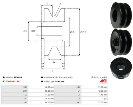 Belt pulley, alternator, Image 4