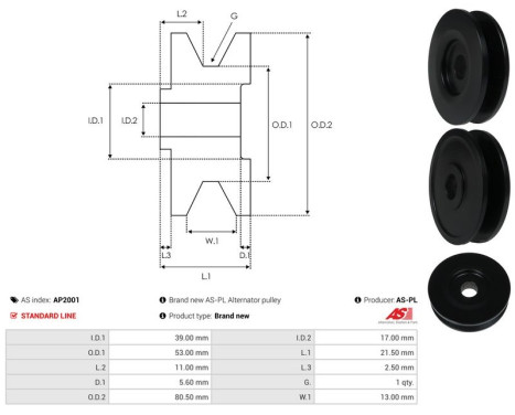 Belt pulley, alternator, Image 4