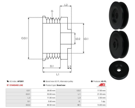 Belt pulley, alternator, Image 5