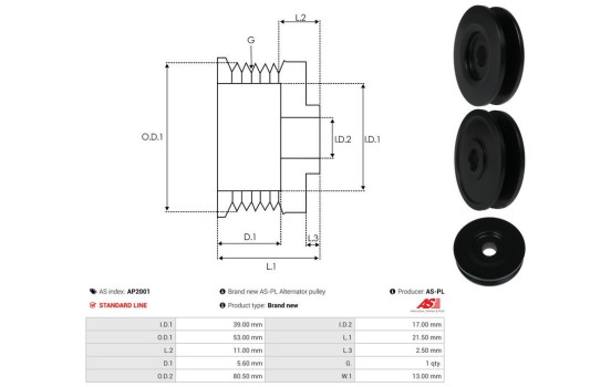 Belt pulley, alternator, Image 5