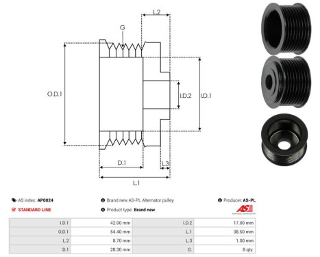 Belt pulley, alternator, Image 4