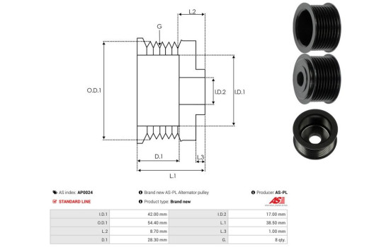 Belt pulley, alternator, Image 4