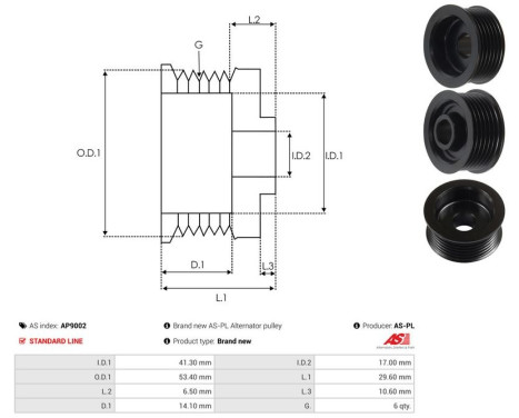 Belt pulley, alternator, Image 4