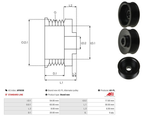 Belt pulley, alternator, Image 4