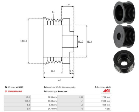 Belt pulley, alternator, Image 4