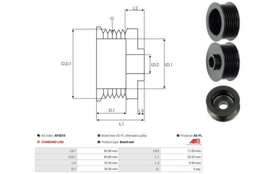 Belt pulley, alternator, Image 4