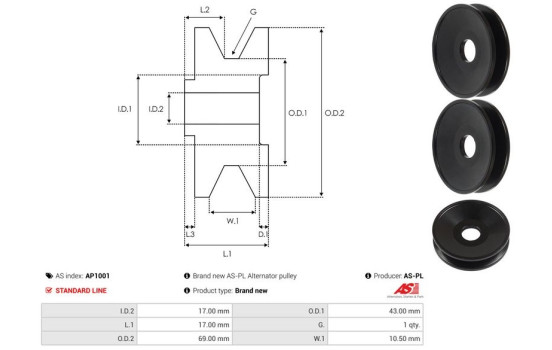 Belt pulley, alternator, Image 4
