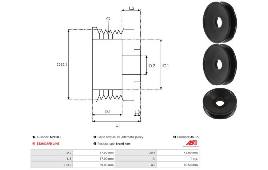 Belt pulley, alternator, Image 5