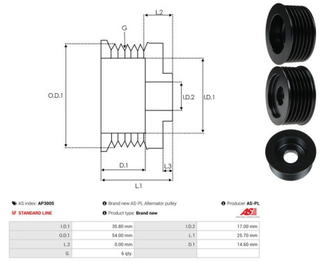 Belt pulley, alternator, Image 4