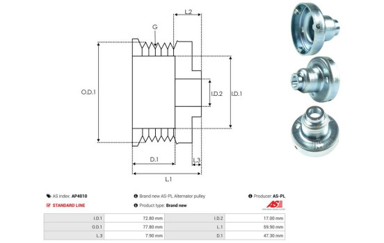 Belt pulley, alternator, Image 4