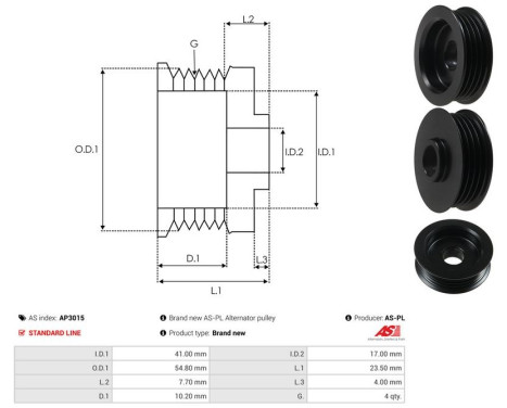 Belt pulley, alternator, Image 4