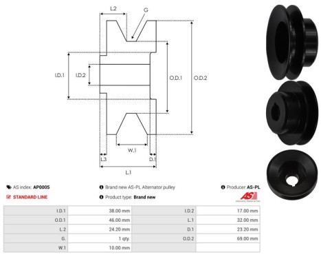 Belt pulley, alternator, Image 4