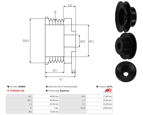 Belt pulley, alternator, Image 5