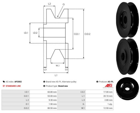 Belt pulley, alternator, Image 4
