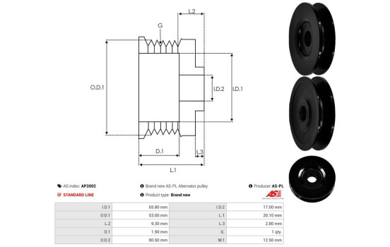Belt pulley, alternator, Image 5