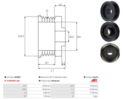 Belt pulley, alternator, Image 4