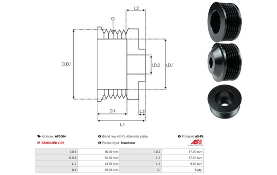 Belt pulley, alternator, Image 4