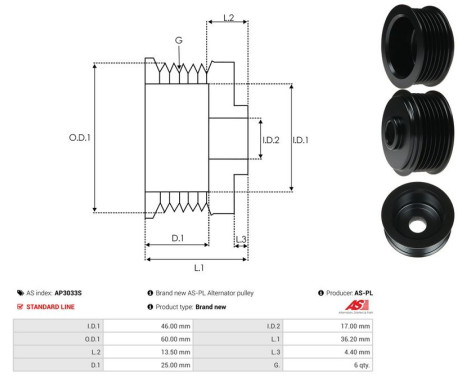 Belt pulley, alternator, Image 4