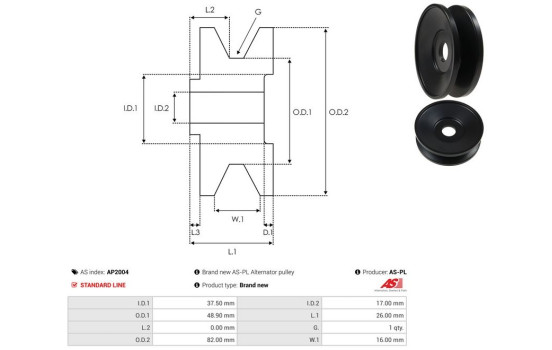 Belt pulley, alternator, Image 3