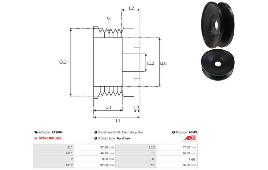 Belt pulley, alternator, Image 4
