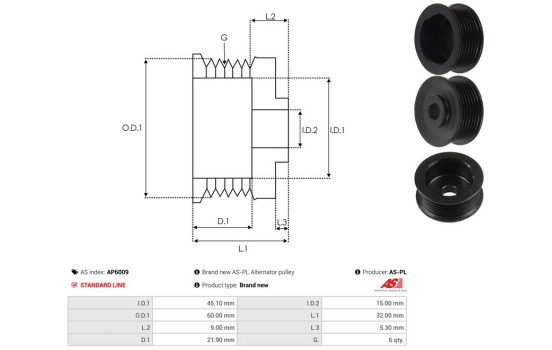 Belt pulley, alternator, Image 4