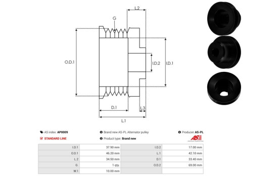 Belt pulley, alternator, Image 5