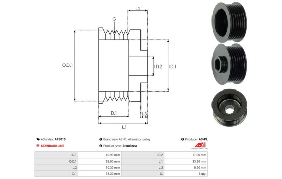 Belt pulley, alternator, Image 4