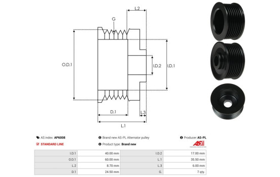 Belt pulley, alternator, Image 4