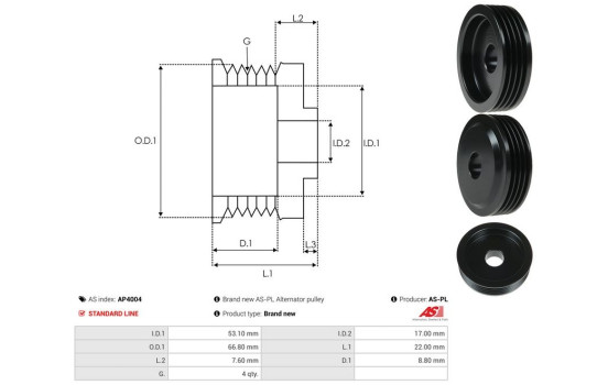 Belt pulley, alternator, Image 4
