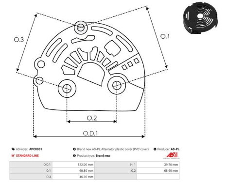 Protective cover, alternator/dynamo, Image 2