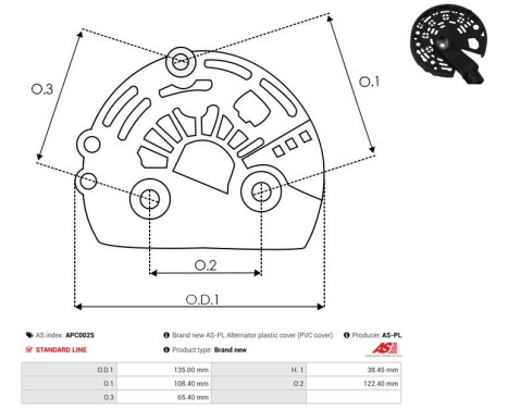 Protective cover, alternator/dynamo, Image 2