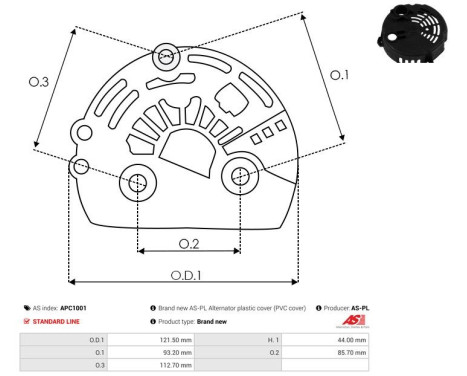 Protective cover, alternator/dynamo, Image 2