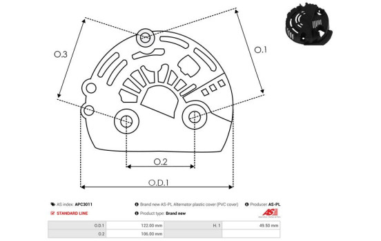 Protective cover, alternator/dynamo, Image 2