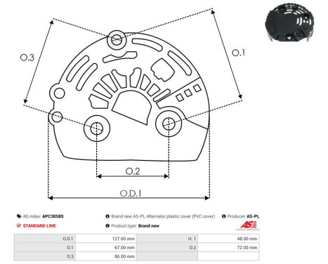 Protective cover, alternator/dynamo, Image 2