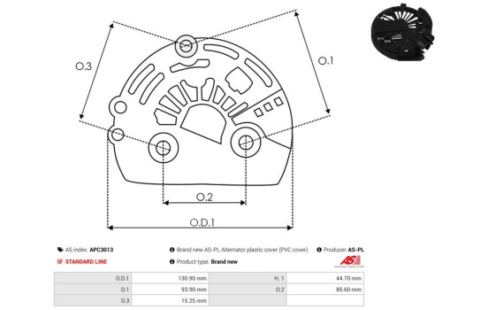 Protective cover, alternator/dynamo, Image 2