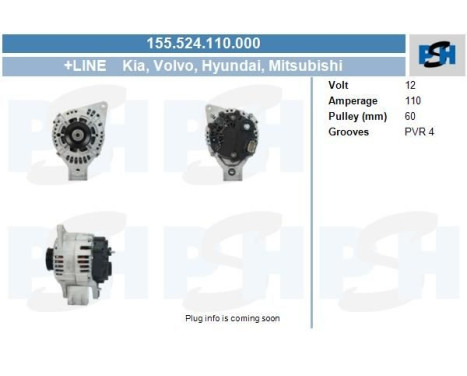 Alternator 155.524.110.000 PlusLine