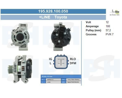 Alternator 195.928.100.050 PlusLine