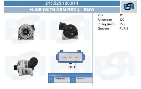 Alternator 215.525.120.014 PlusLine
