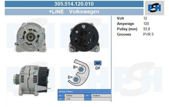 Alternator 305.514.120.010 PlusLine
