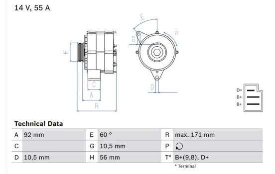 Alternator 3374 Bosch, Image 2