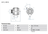 Alternator 3818 Bosch