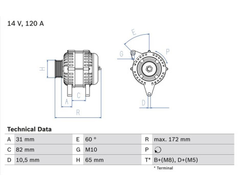 Alternator 3818 Bosch