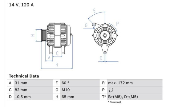 Alternator 3818 Bosch