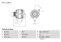 Alternator 3925 Bosch